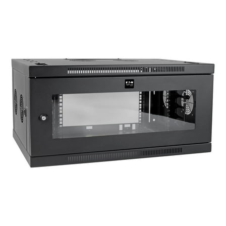 Eaton Tripp Lite Series SmartRack 6U Low-Profile Switch-Depth-Plus Wall-Mount Rack Enclosure Cabinet, Wide - Rack enclosure cabinet - wall mountable - black - 6U - 19"