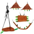 thumbnail image 2 of Hamac Suspendu pour Animaux de Compagnie, Accessoires Design Feuille, Balançoire pour Petit Animal Marron 5 Pcs, 2 of 9