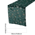 thumbnail image 3 of Honeplcked 13x71In Polyester Velvet Green Xmas Table Runner, Winter Seasonal Indoor Christmas Table Decorations, Embroidered Snowflake Table Runner for Xmas Party Home Holiday Kitchen Dining Room, 3 of 7