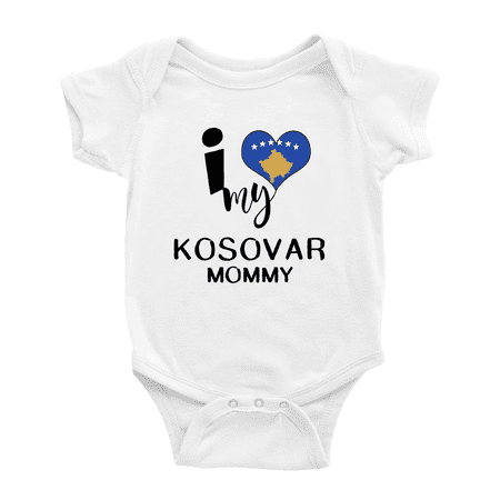 

I Heart My Kosovar Mommy Kosovo Love Flag Baby Bodysuit (White 12-18 Months)