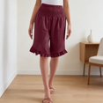 thumbnail image 2 of Women's Plus Size Knee Length Shorts High Waist Summer Beach Wide Leg Pants, 2 of 7