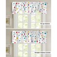 thumbnail image 4 of Tie Up Valance Curtain for Kitchen, Watercolor Colorful Wave Point Rod Pocket Short Curtains Adjustable Tie-Up Shade Valances, Abstract Polka Dots Window Treatment for Bathroom Living Room Bedroom, 4 of 7