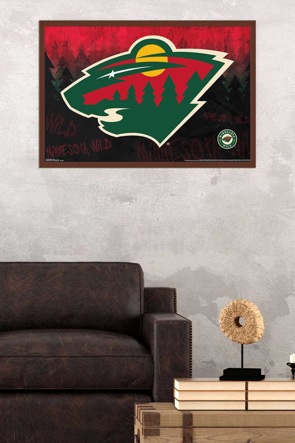 NHL Minnesota Wild - Logo 15 Wall Poster, 22.375" x 34", Framed