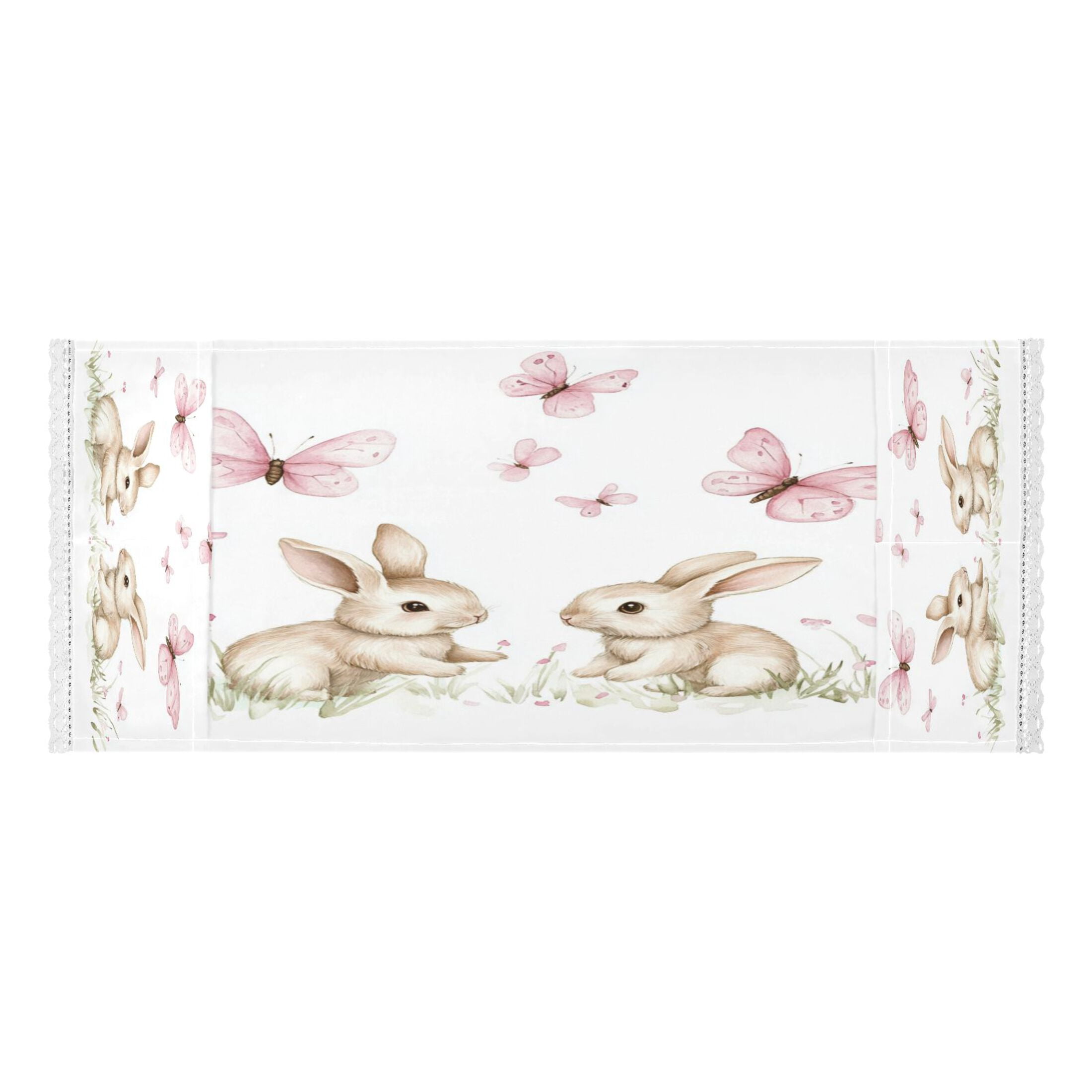 Rabbits Playing with Pink ButterfliesWasher and Dryer Covers Dust-Proof and Oil Resistant Fridge Cover with 4 Storage Pockets Washing Machine Top Cover for Laundry Kitchen Home 51.2 x 22 In