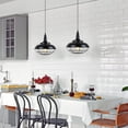 thumbnail image 3 of Plug In Hanging Light Fixtures, Black Cage Pendant Light, Metal Outdoor Chandelier, Industrial Farmhouse Hanging Lamp, 3 of 4