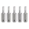 thumbnail image 1 of Uxcell 5pcs H3.0 Punta de destornillador hexagonal 1/4" vástago hexagonal 25mm/1" longitud bits hexagonales magnéticos de acero S2, 1 of 7