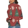 thumbnail image 3 of Knitted Christmas Tree Women's Turtleneck Sweater Long Sleeve Ribbed Fitted Turtle Neck Casual Fall Winter Collection Top S, 3 of 4