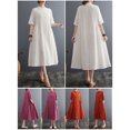 thumbnail image 4 of Vestido suelto vintage para mujer con bolsillos Medias mangas Vestido casual de vacaciones Abanopi Vestido, 4 of 7