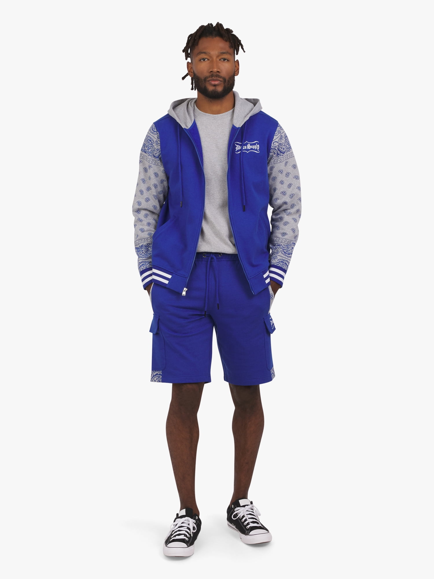 Dogg Supply by Snoop Dogg All Gender Varsity Print Full Zip Hoodie Sweatshirt, Men's Sizes XS-5XL