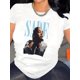 thumbnail image 1 of [1pc Retro Fashion Graphic Tee] 1pc Y2K Retro Fashion Women'S Casual Sport T-Shirt, Street Round Neck Short Sleeve with SADE Graphic Print, Polyester Knit Fabric, Stretchy, All Seasons, Multipl, 1 of 7