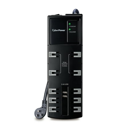 CyberPower HT1006U Home Theater Series HT1006U 10-Outlet and 2 USB-Port Power Strip Surge