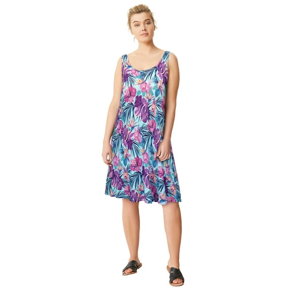 ellos Plus Size Crossover Back Tank Dress