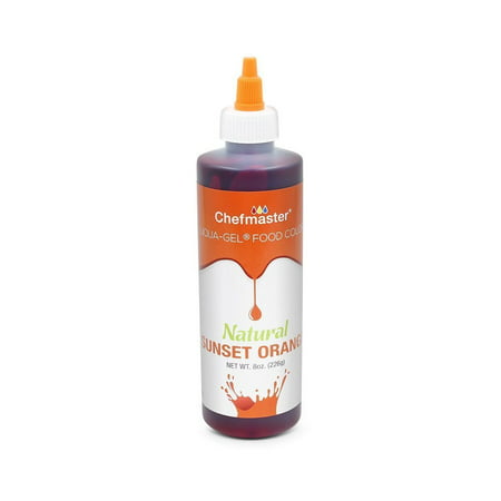 Natural Food Coloring for Baking, Sunset Orange Vegetable Food Coloring, 8 oz. Liquid Gel Food Coloring for Whipped Icing & Fondant, Gluten-Free Natural Food Color, Liqua Gel by (Best Natural Food Coloring)