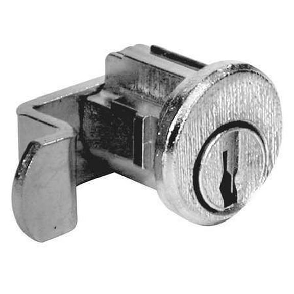 Pin Tumbler Lock, 1 3/32 in, Bright Nickel