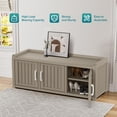 thumbnail image 5 of 3-Door Shoe Cabinet - Waterproof, UV-Resistant Storage Bench with Adjustable Shelves, 31.89×17.32×17.91 inches, for Entryway, Bedroom, Hallway, Living Room (Indoor/Outdoor), 5 of 7