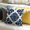 thumbnail image 7 of Blue And White Pioneer Flower Pillow Covers,Blue And White Pioneer Flower Throw Pillow Covers 18"×18" ,Living Room Sofa Couch Pillow Covers,Decorative Pillow Covers, 7 of 7