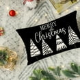 thumbnail image 5 of Merry Christmas Tree Throw Lumbar Pillow Covers 12x20 Inch Black White Farmhouse Christmas Snow Pillow Cases Winter Holiday Outdoor Home Decor Cushion Cover for Couch, Cotton Linen, 5 of 6