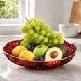 thumbnail image 3 of KGJQ Plastic Fruit Bowl with Gold Trim, Clear Fruit Basket, Modern Decorative Serving Bowl for Kitchen Counter, Dining Room, Coffee Table, 3 of 8