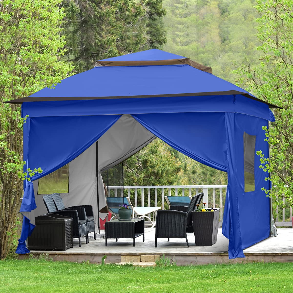 Quictent 11x11 Pop up Canopy Tent with 4 Sidewalls Instant Outdoor Pop