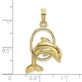 thumbnail image 2 of FB Jewels 10K Yellow Gold Dolphin Jumping Thru Hoop, 2 of 2