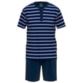 thumbnail image 1 of CECEBA pijama de hombre, 2 piezas - Philadelphia, shorty, corto, botones, algodón Azul/Blanco XXL (XX-Large), 1 of 3