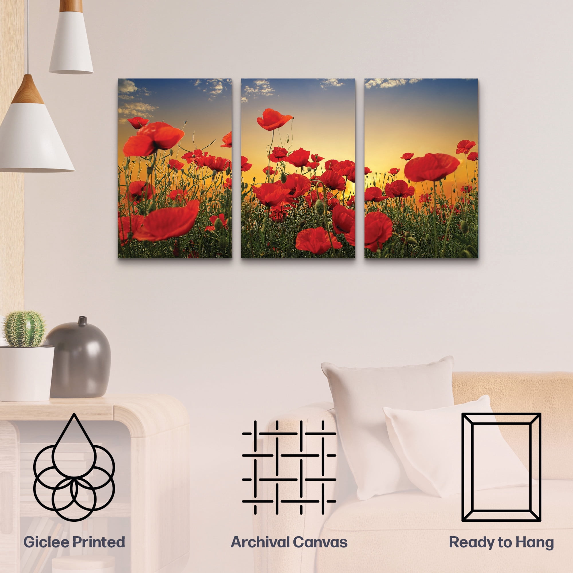 Albena Markova ‘Poppies’ 3 Panel Wall Art Set