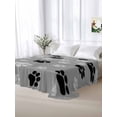 thumbnail image 5 of Pet Paw Printed King Size Flat Sheet, Wrinkleproof & Fadeproof Cooling Flat Bed Sheet Only, Modern Black Grey Watercolor Dog Claws Breathable Soft Bedding Top Sheets 105 x 98 Inches, 5 of 8
