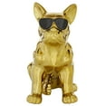 thumbnail image 6 of 6" x 12" Gold Ceramic Bulldog Sculpture with Sunglasses, by CosmoLiving by Cosmopolitan, 6 of 9