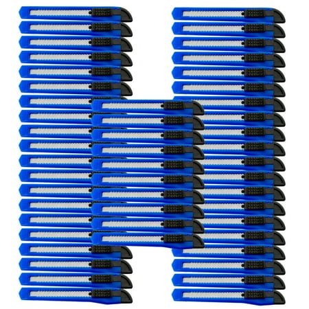 

50 Blue Utility Knife Box Cutters Heavy Duty Industrial Strength