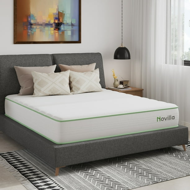 Novilla Snowfall 6 inch Twin Size Mattress in a Box, Hybrid Medium