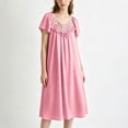 thumbnail image 5 of AGWOLF Nightgowns for Women Long Short Sleeve Night Gown V Neck Folwy Victorian Sleep Dress Soft Night Dresses Ladies Sleepwear Pink Free Size, 5 of 9