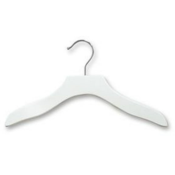 White 12" Children's Wooden Wavy Hanger
