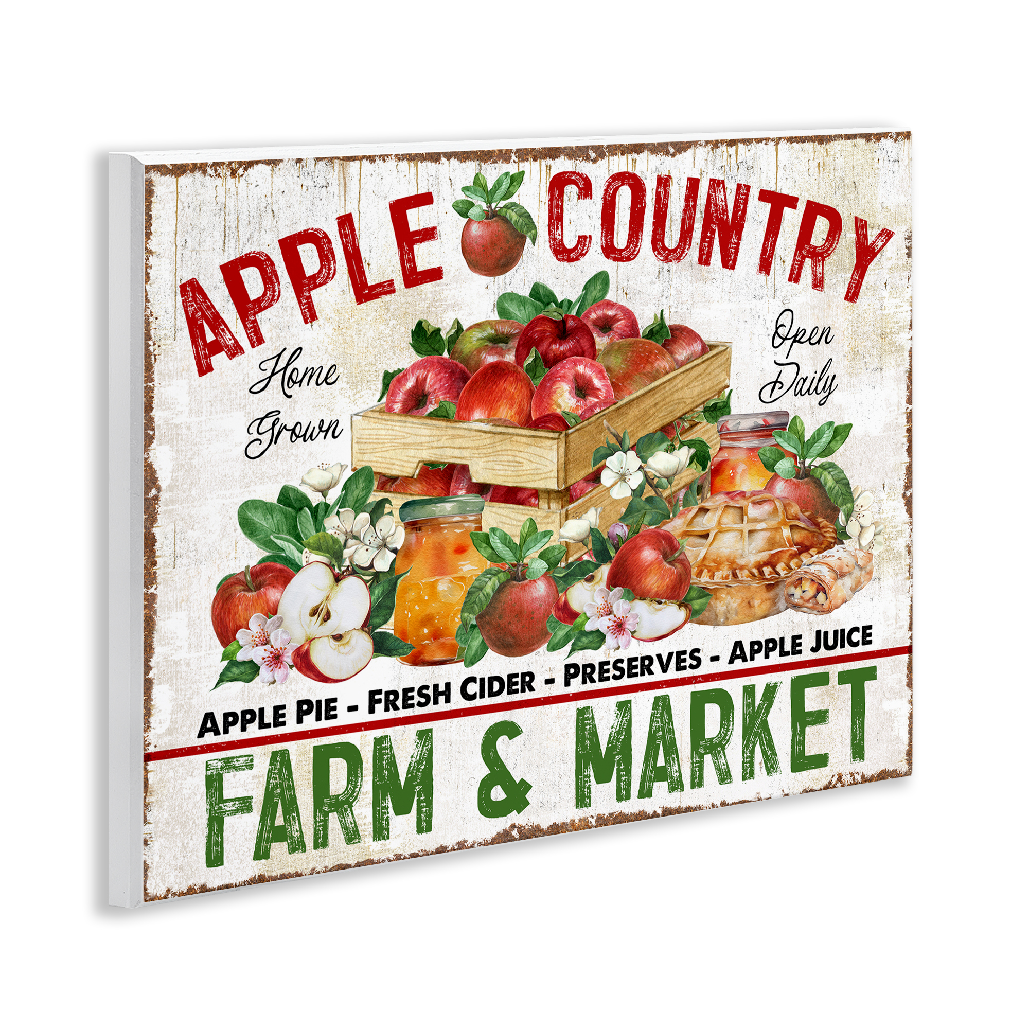 Stupell Industries Apple Country Market Holiday Painting Unframed Art Prints Wall Art, 14 x 11
