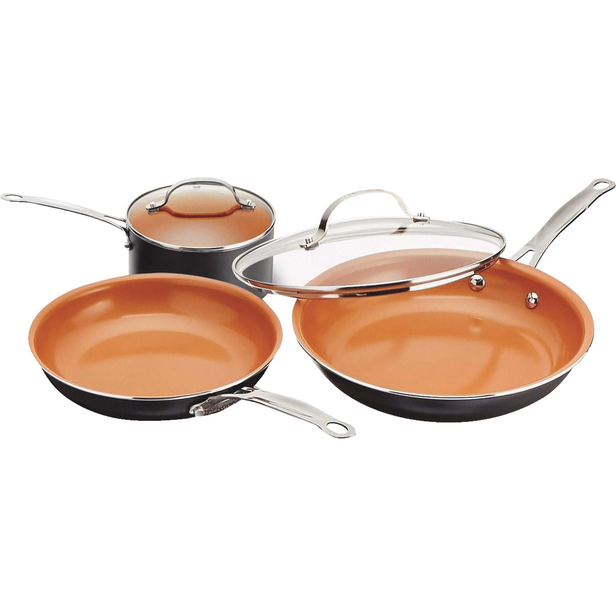 5 Piece Cookware Set Nonstick Pots Pans Home Kitchen Cooking Copper Gotham Steel 