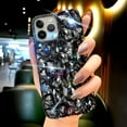 thumbnail image 7 of for iPhone 14 Pro Case for Women，Shiny Luxury Bling Phone Case with 3D Glitter Sparkle Crystal Rhinestone Diamond Gems on Hard Reflective PC Back，Soft TPU Bumper Cover Girly Girls（Black）, 7 of 7