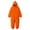 Orange, variant on Girls Halloween Hooded Onesie, Orange Plush Full Zip Jumpsuit with Pumpkin Stem for Party