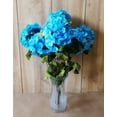 thumbnail image 4 of JenlyFavors 22 Inch X-Large Satin Artificial Hydrangea Silk Flower Bush 7 Heads (Turquoise), 4 of 4