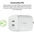 thumbnail image 2 of Belkin 65W Dual USB-C Wall Charger, Fast Charging Power Delivery 3.0 w/ GaN Technology for iPhone 16, 15, 14, 13, Pro, Pro Max, iPad, MacBook, Galaxy S25 Ultra, Nintendo Switch 2 & More - White, 2 of 7