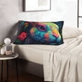 thumbnail image 6 of Sikiie Colorful Patterned Rabbit Print Plush Pillow Cover, Wrinkle-proof and Stain-resistant Pillow Protector without Pillow Core, Home Decoration-16"x24", 6 of 6