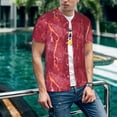 thumbnail image 6 of KLL Abstract Red Marble for Men's Baseball Shirts,Short Sleeve Casual Shirts Button Down Shirt for Men Beach Summer Wedding Shirt-Medium, 6 of 7
