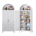 thumbnail image 2 of OCHAPA Freestanding Pantry Cabinet, Arched Storage Cupboard with Adjustable Shelves, White, 2 of 7