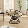 thumbnail image 6 of WRXELAN Papasan Chair with Cushion and Frame, 360° Rotating Wicker Decorative Chair, Comfortable Outdoor Padded Round Modern Oversized Reading Lounge Chair, Bowl-Shaped Chair, Dish Chair, Pink, 6 of 14