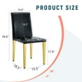 thumbnail image 4 of Set of 4 Black PU Leather Dining Chairs with Gold Metal Legs - Modern Luxury, Ergonomic Comfort, Floor Protection, 16.2"W x 18.5"D x 34.6"H - Ideal for Dining Room, Bar, Hotel, 4 of 25