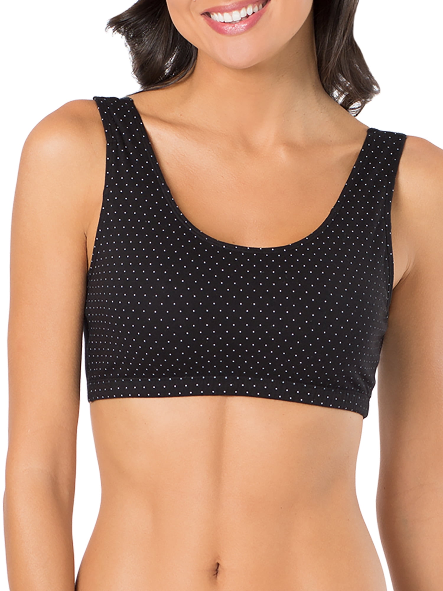 Fruit of the Loom Women's Tank Style Cotton Sports Bra, 3-Pack, Style-9012