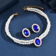 thumbnail image 4 of Sunyuer Pearl Necklace Jewelry Set Wedding Pearls Earrings Necklaces Set Bridal Crystal Jewelry for Women, 4 of 6
