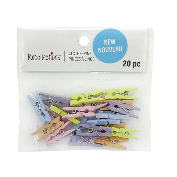 12 Packs: 20 ct. (240 total) Mini Pastel Clothespins by Recollections