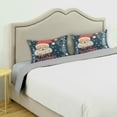 thumbnail image 3 of Yayeee Pillowcase King Size Set of 2 Satin Wrinkle Resistant Pillow Case, Blue Christmas Santa, 3 of 8