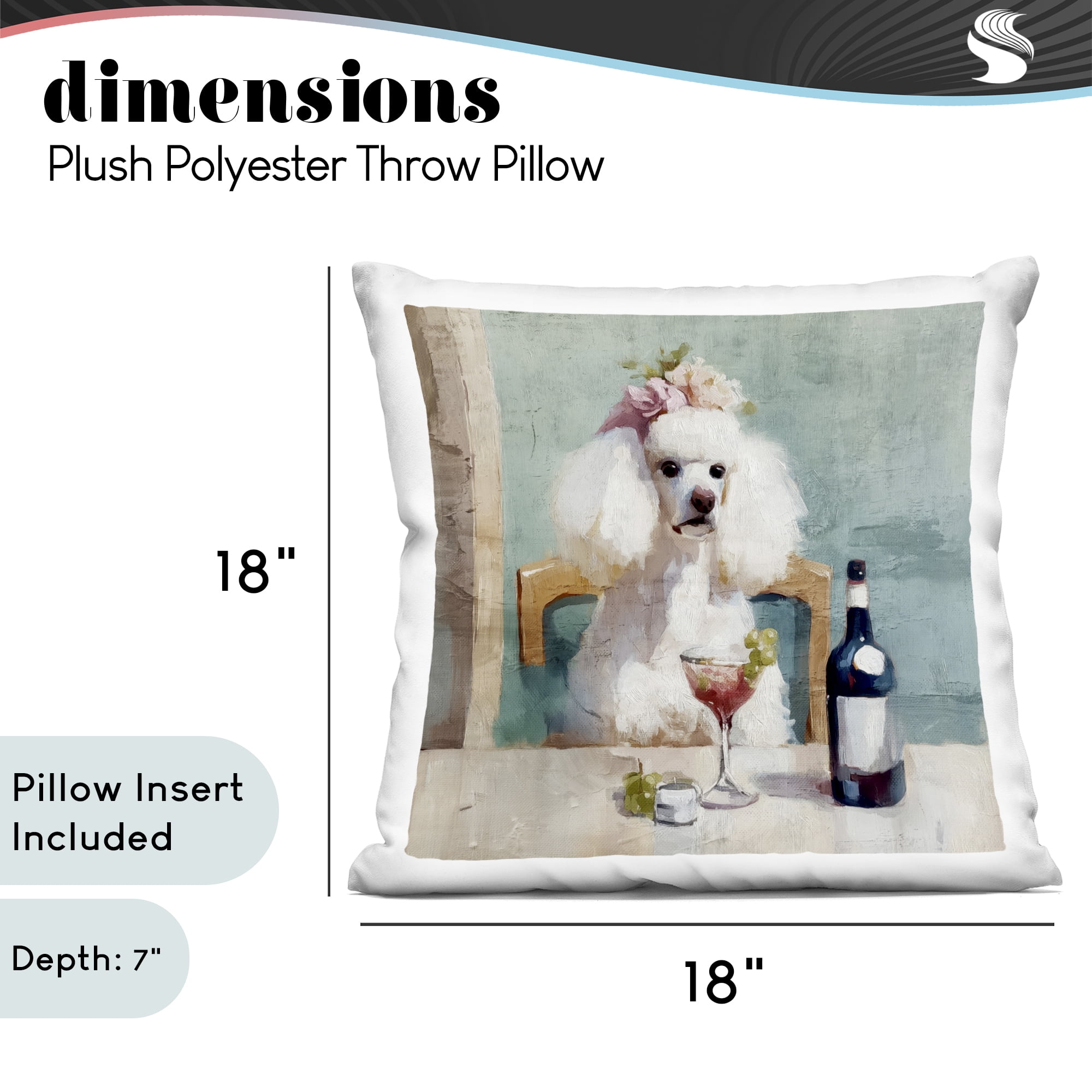 Stupell Industries Poodle At Lunch Decorative Printed Throw Pillow, design by Annabelle Hall