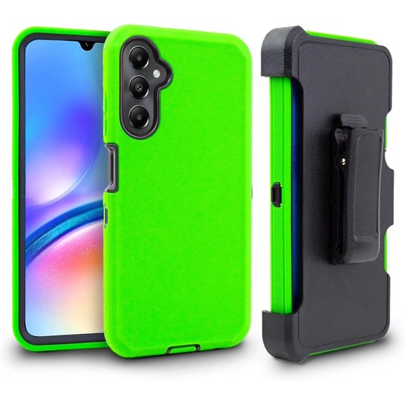 Thousandgear Compatible for Samsung Galaxy A05s 2023 Phone Case, Shockproof Heavy Duty Armor Case Cover with Belt Clip Holster, Built in Screen Protector (Green)
