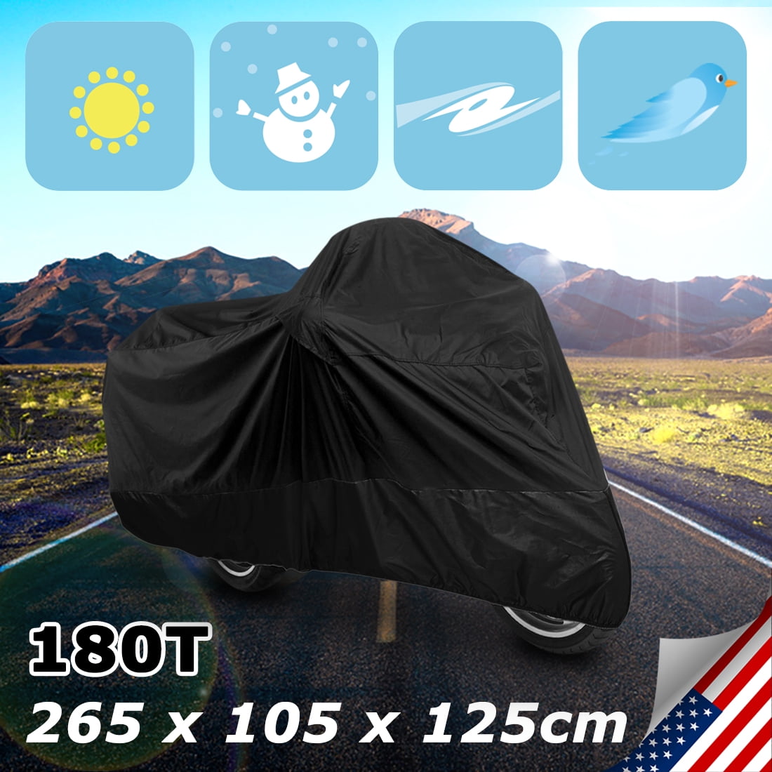 XXL 180T Blue/&Black Motorcycle Cover For Harley Davidson Softail Standard FXST